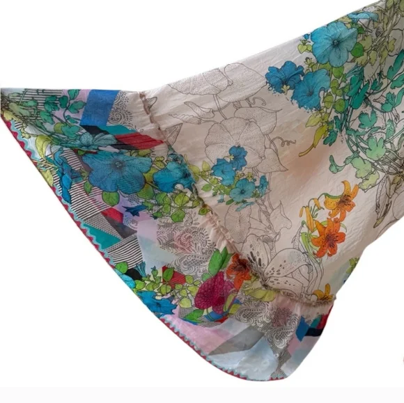 JOHNNY WAS Sequence Georgina Kimono Style Vibrant Floral Blouse NWT Size Medium - Picture 11 of 13